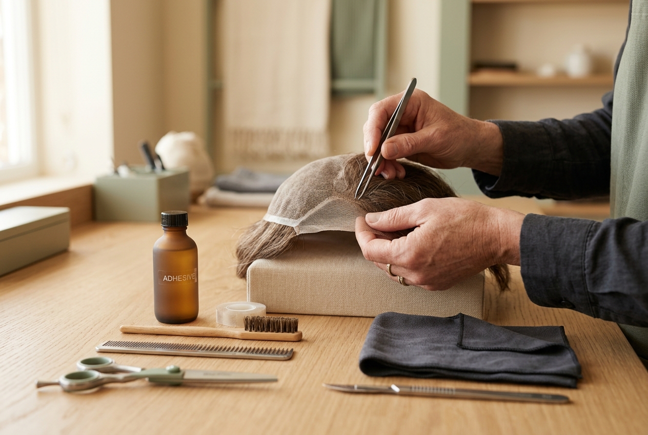 Mani al lavoro con strumenti e materiali di un sistema capillare
